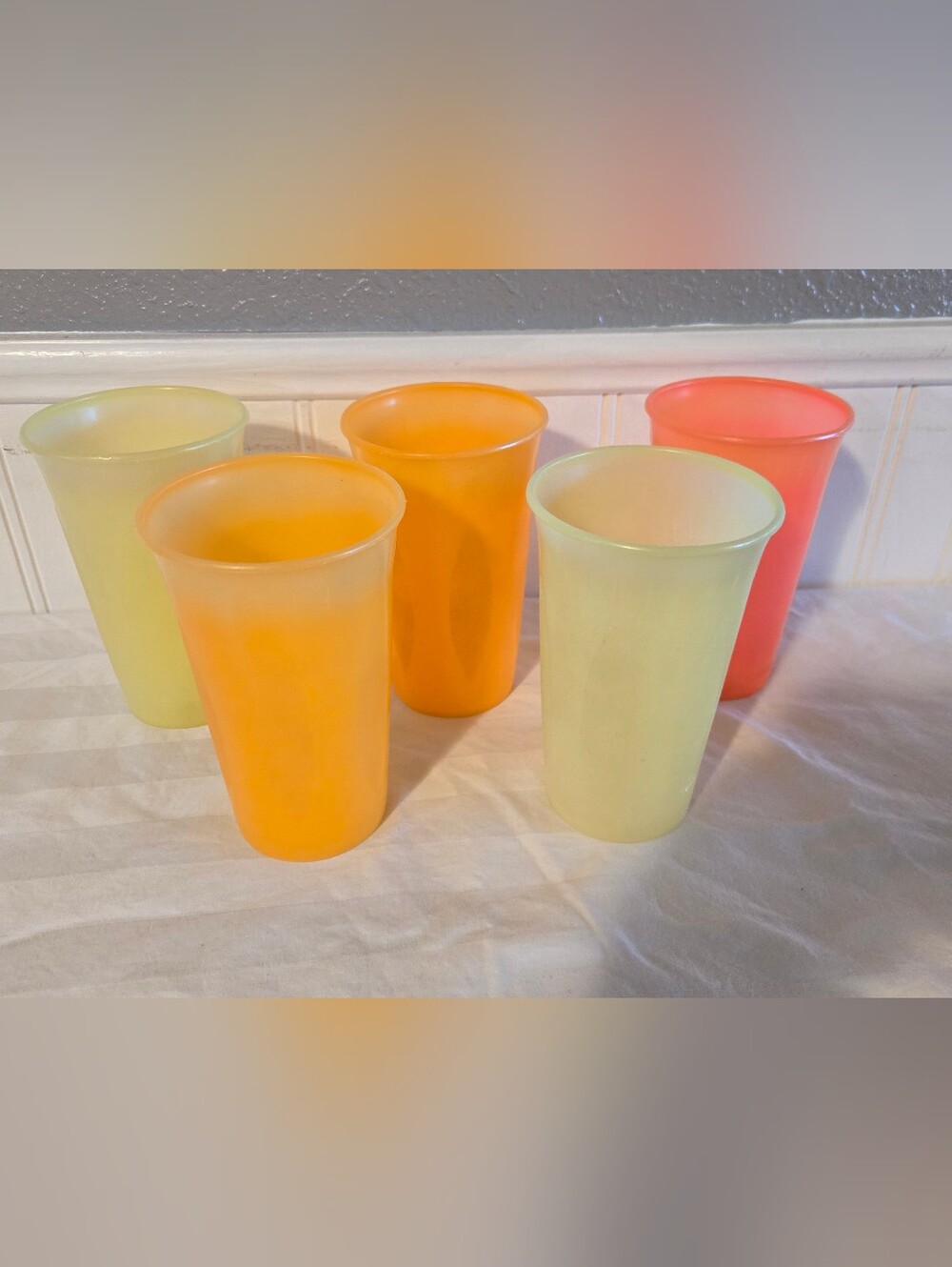 Vintage Plastic Tumbler Set - 5 Total